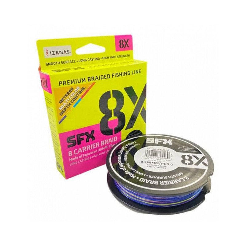 SUFIX TRECCIATO SFX X8 300MT MULTICOLOR