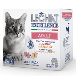 LECHAT EXCELLENCE GATTO ADULTO MANZO E SALMONE 12X100GR