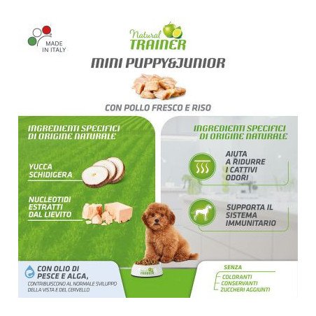 NATURAL TRAINER PUPPY E JUNIOR POLLO FRESCO E RISO