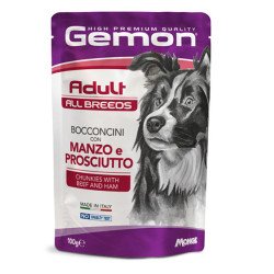 GEMON MANZO E PROSCIUTTO BOCCONCINI BUSTINE CANE 100gr