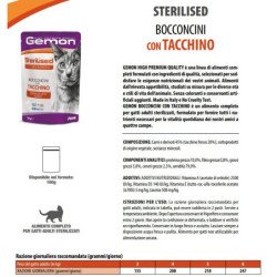 GEMON TACCHINO STERILIZZATO BUSTINA BOCCONCINI PER GATTI100GR