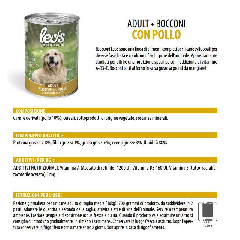 LEO'S POLLO LATTINA BOCCONI 1230GR
