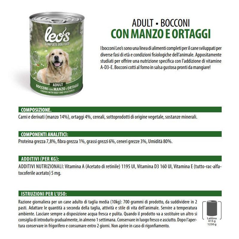 LEO'S MANZO E ORTAGGI LATTINA BOCCONI 1230GR