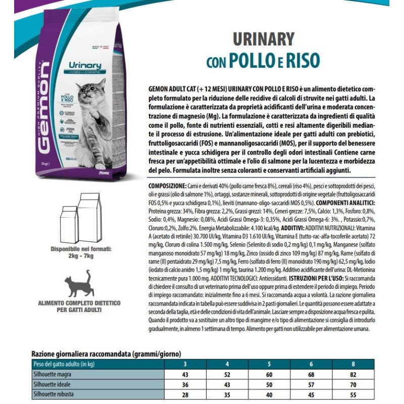 GEMON GATTO URINARY POLLO E RISO