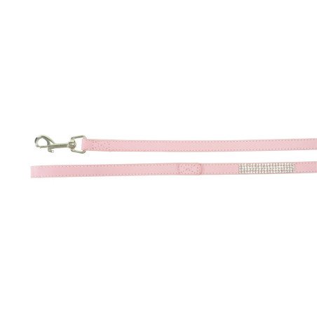 CAMON GUINZAGLIO IN PELLE ROSA CON STRASS