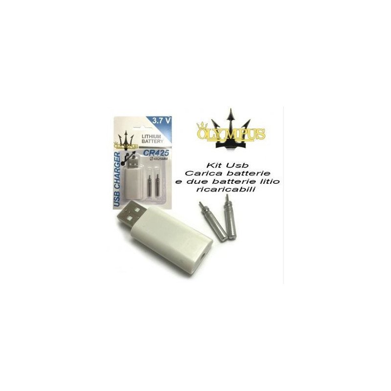 OLYMPUS KIT USB E 2 BATTERIE C5R425 LITHIUM