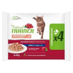 NATURAL TRAINER FLOW PACK ADULT SALMONE 4X85G
