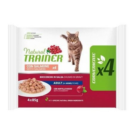 NATURAL TRAINER FLOW PACK ADULT SALMONE 4X85G
