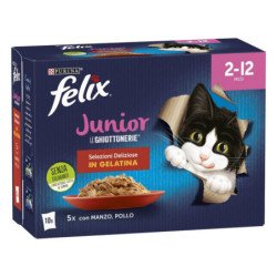 PURINA GATTO FELIX LE GHIOTTONERIE JUNIOR MANZO E POLLO 12X85