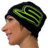 SALVIMAR CAPPELLO IN PILE NERO CON SCRITTA VERDE