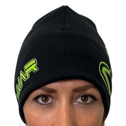SALVIMAR CAPPELLO IN PILE NERO CON SCRITTA VERDE