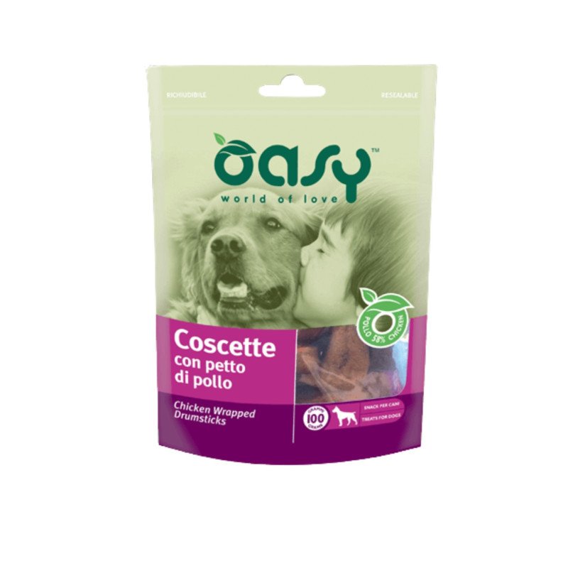 OASY CANE SNACK COSCETTE CON PETTO DI POLLO 100GR