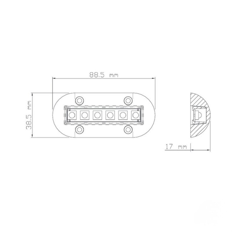 TREM LUCE SUBACQUEA A 6 LED BLU