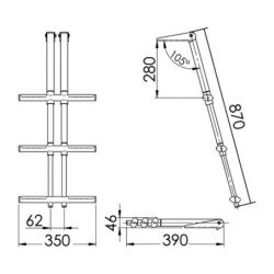 OSCULATI SCALETTA DIVER TELESCOPICA 3 GRADINI