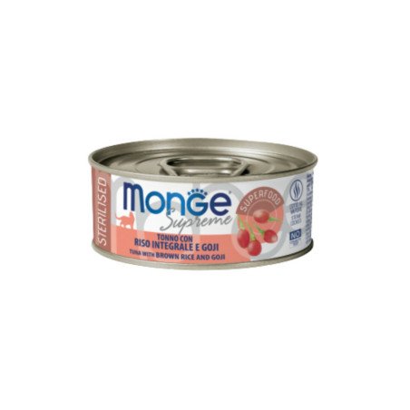 MONGE SUPREME STERILISED TONNO RISO INTEGRALE E GOJI 80GR