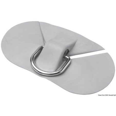ANELLO PRUA PER GOMMONI GRIGIO 95X175X22MM