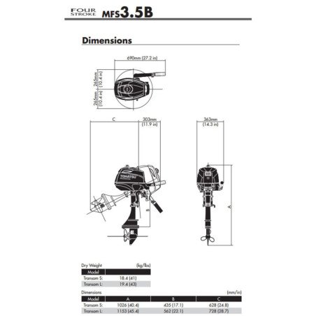 TOHATSU FUORIBORDO 4 TEMPI 3.5HP 7 ANNI DI GARANZIA