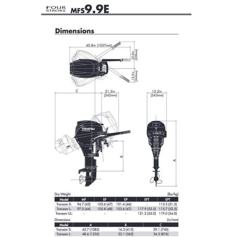 TOHATSU FUORIBORDO 4 TEMPI 9.8HP 7 ANNI DI GARANZIA