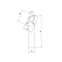 TREM PORTACANNA DA INCASSO IN ACCIAIO INOX AISI 316