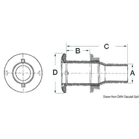 OSCULATI SCARICO 1" 1/2 CON VALVOLA NON RITORNO