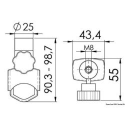 OSCULATI BASE PER PULPITO FISSAGGIO ACCESSORI 22/25MM