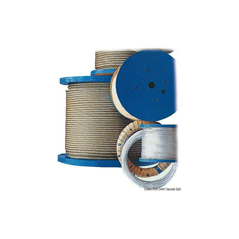 CAVO DA 2,5MM IN ACCIAIO INOX AISI 316 A 19 FILI