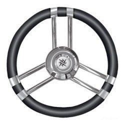 OSCULATI VOLANTE C NERO IN ACCIAIO INOX 350MM