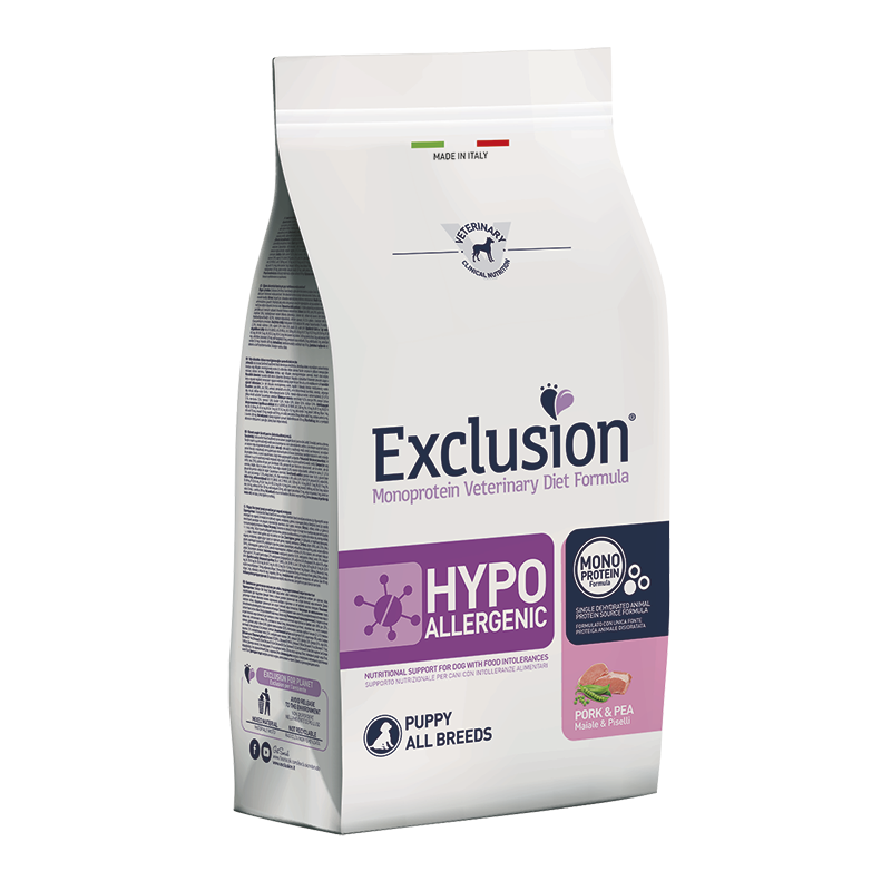 EXCLUSION DIET PUPPY HYPOALLERGENICO MAIALE E PISELLI ALL BREED