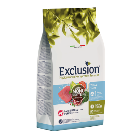EXCLUSION MEDITERRANEO PUPPY LARGE BREED TONNO 12KG