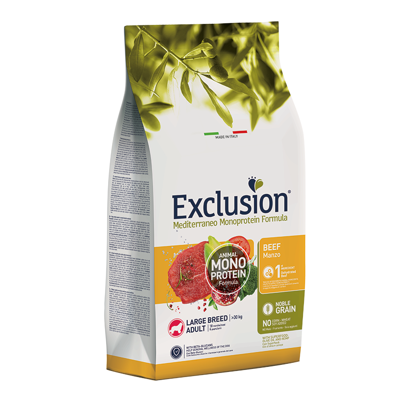 EXCLUSION MEDITERRANEO ADULT LARGE BREED MANZO 12KG