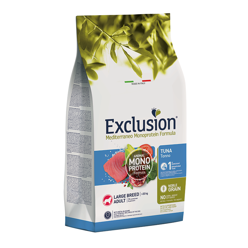 EXCLUSION MEDITERRANEO ADULT LARGE BREED TONNO 12KG
