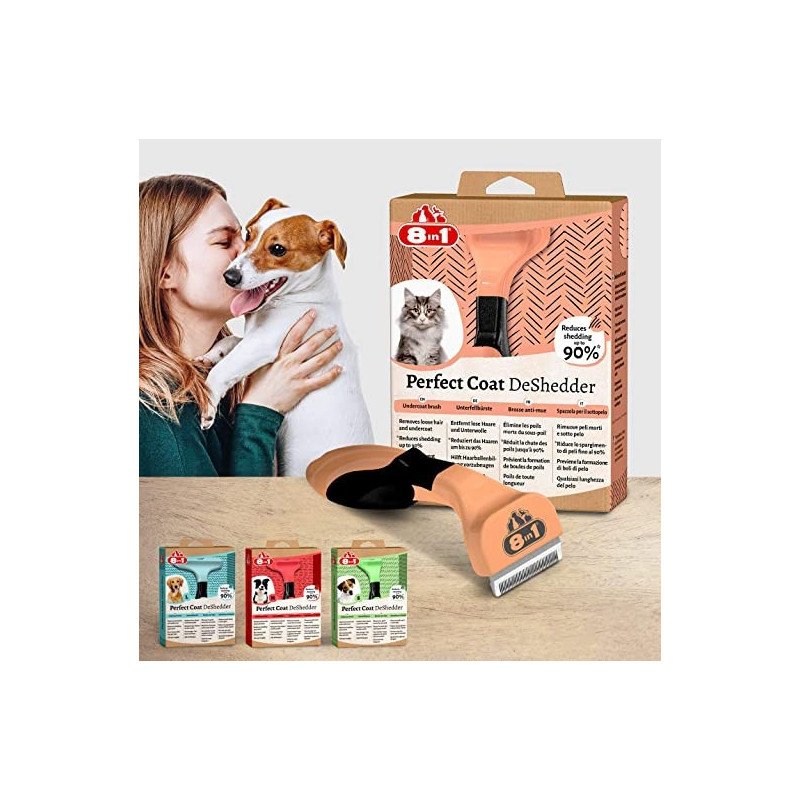 8IN1 PETTINE M PERFECT COAT DESHEDDER CANE