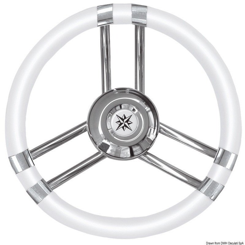 OSCULATI VOLANTE C BIANCO IN ACCIAIO INOX 350MM