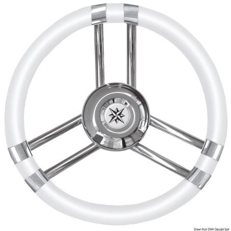 OSCULATI VOLANTE C BIANCO IN ACCIAIO INOX 350MM