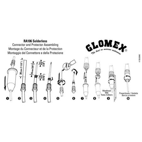 ANTENNA VHF GLOMEX RA106 SVITABILE DALLA BASE