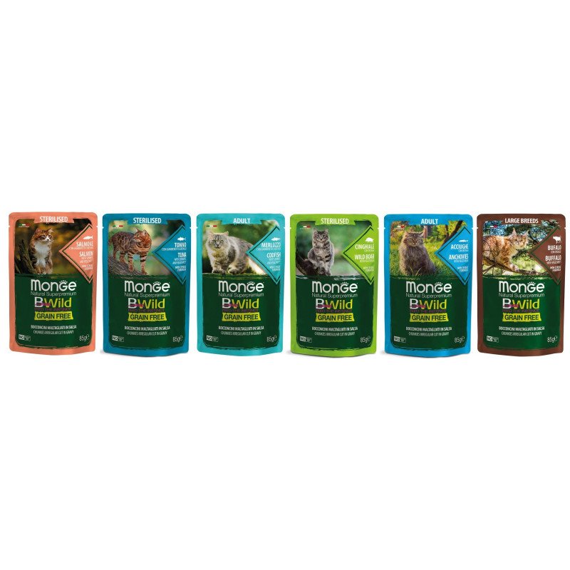 MONGE BWILD BUSTINA BOCCONCINI IN SALSA GATTO 85GR