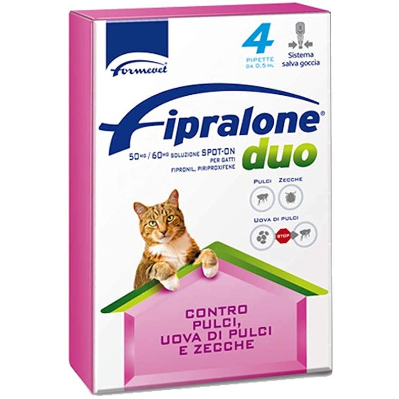 FIPRALONE DUO SPOT ON GATTO 4 PIPETTE