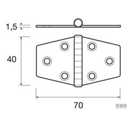 MTM CERNIERA BISQUIT H40 X L70 MM IN ACCIAIO INOX