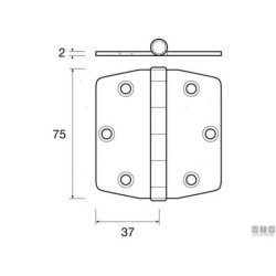 MTM CERNIERA SQUARE LARGE 75X74 2MM IN ACCIAIO INOX
