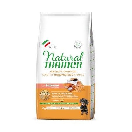 NATURAL TRAINER SENSITIVE ADULT MINI CON SALMONE E CEREALI