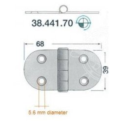 OSCULATI CERNIERA INOX NODO SPORGENTE 68X39MM