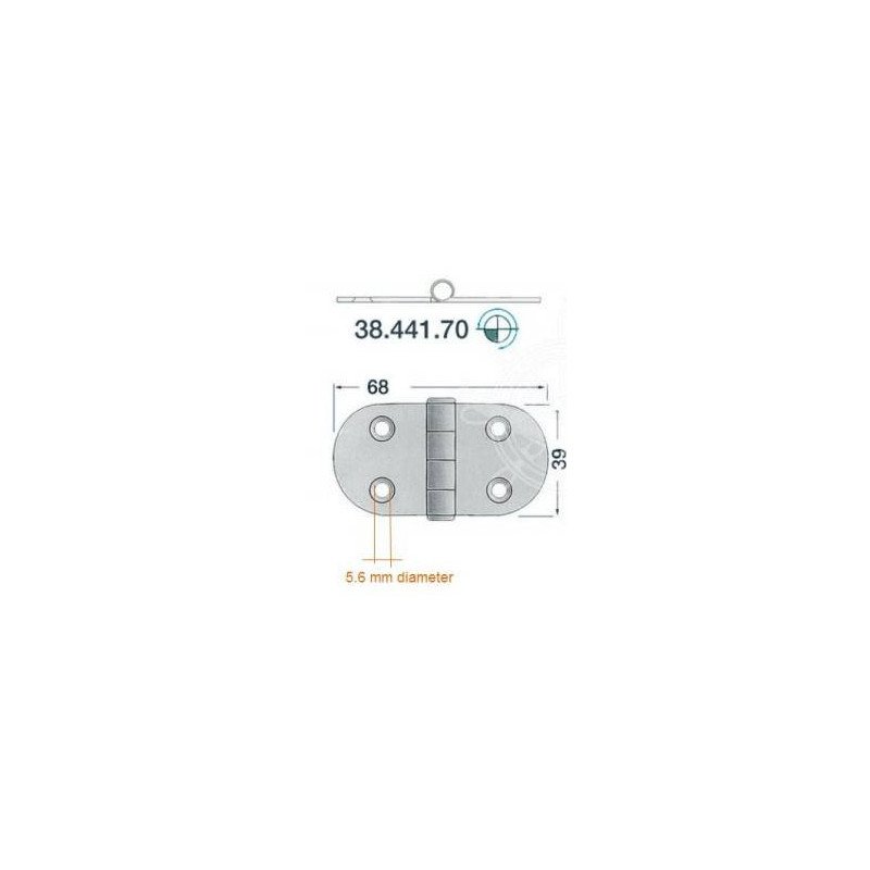 OSCULATI CERNIERA INOX NODO SPORGENTE 68X39MM