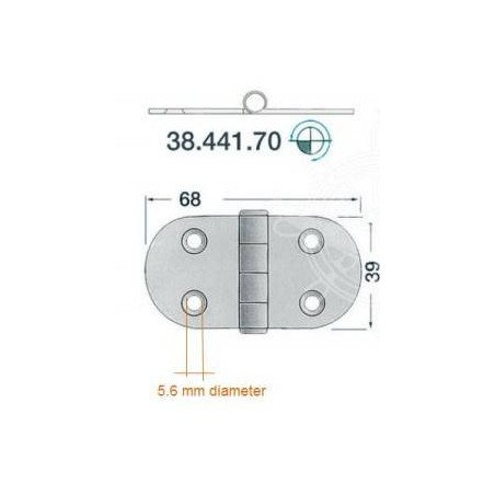 OSCULATI CERNIERA INOX NODO SPORGENTE 68X39MM