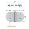 OSCULATI CERNIERA INOX NODO SPORGENTE 68X39MM