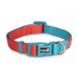 CAMON COLLARE NYLON BICOLORE ROSSO E OTTANIO