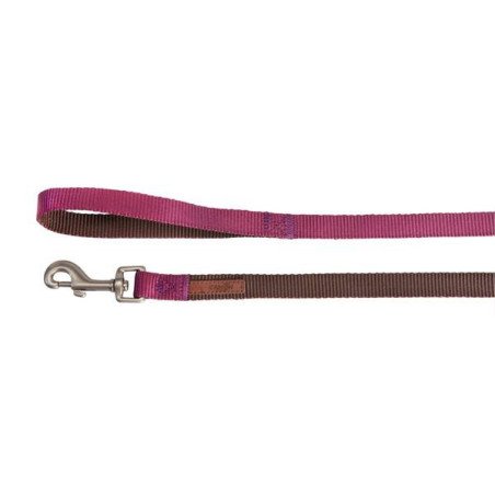 CAMON GUINZAGLIO IN NYLON MARRONE E CICLAMINO