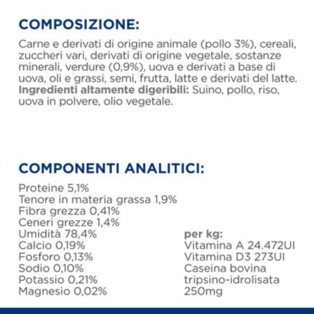 HILL'S CANE UMIDO DIGESTIVE CARE MINI I/D STRESS POLLO E VEGETALI 156GR