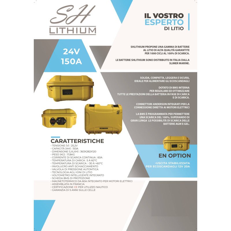 SH LITHIUM 24V 150AMP BATTERIA LITIO