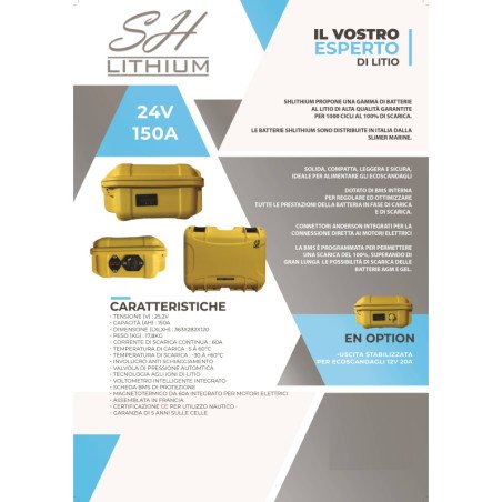 SH LITHIUM 24V 150AMP BATTERIA LITIO