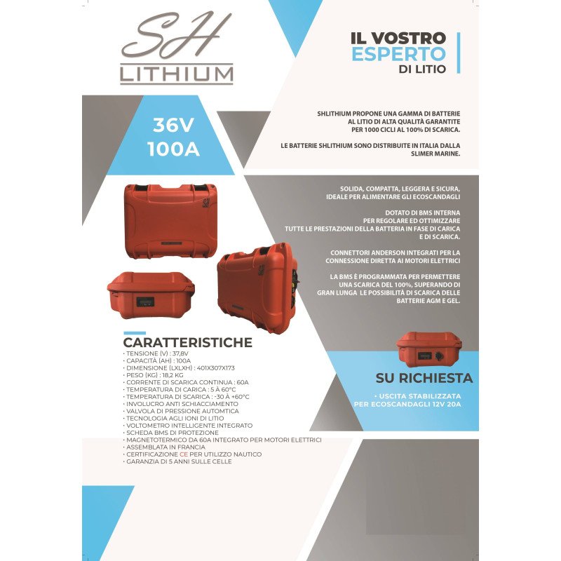 SH LITHIUM 36V 100AMP BATTERIA LITIO